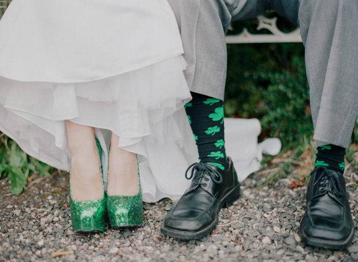 green sparkly wedding shoes